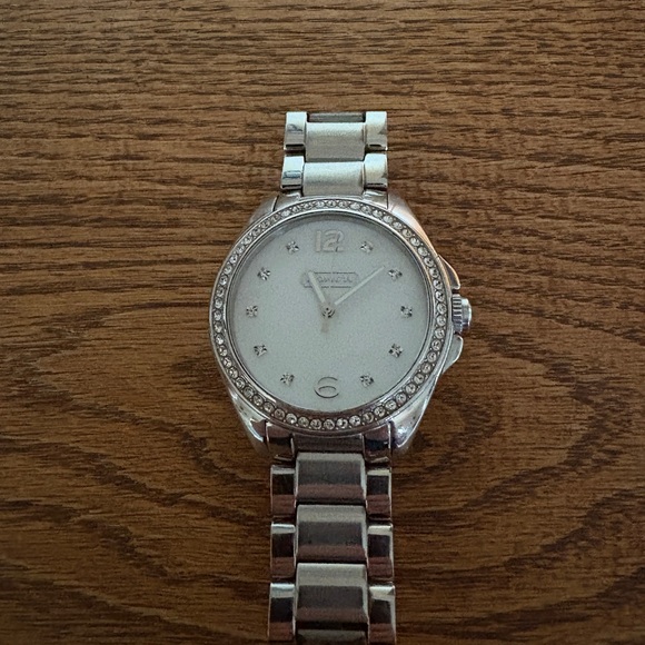 Coach silver watch with crystals. - Picture 1 of 3